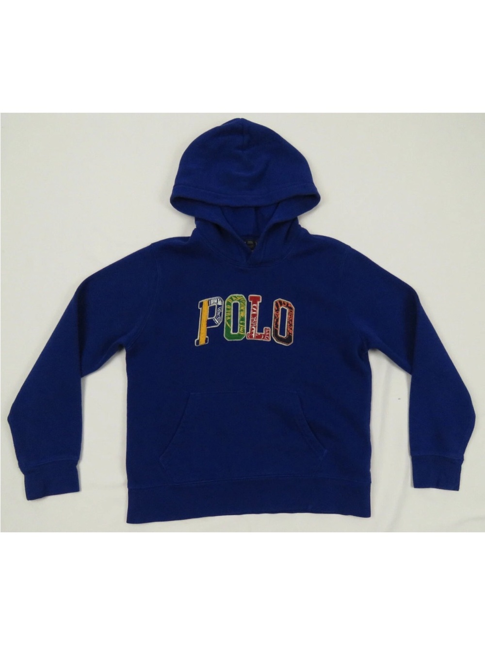 Ralph Lauren Polo Spell Out Boys Hooded Pullover Sweatshirt M 10-12